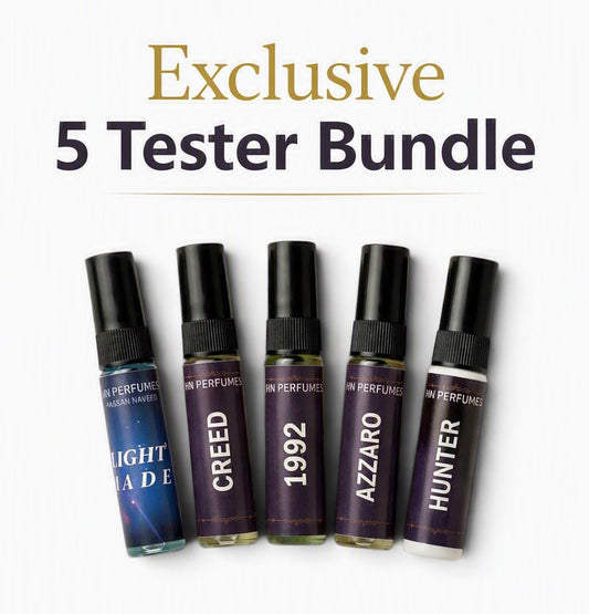 Luxury Perfume Tester Bundle – 5 Premium Miniature Fragrances (Hunter, 1992, Light Ade, Azzaro, Creed 5ml)